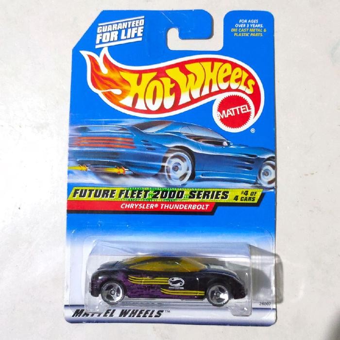Hotwheels Hot Wheels Chrysler Thunderbolt hitam ungu 2000 Future Fleet blue card