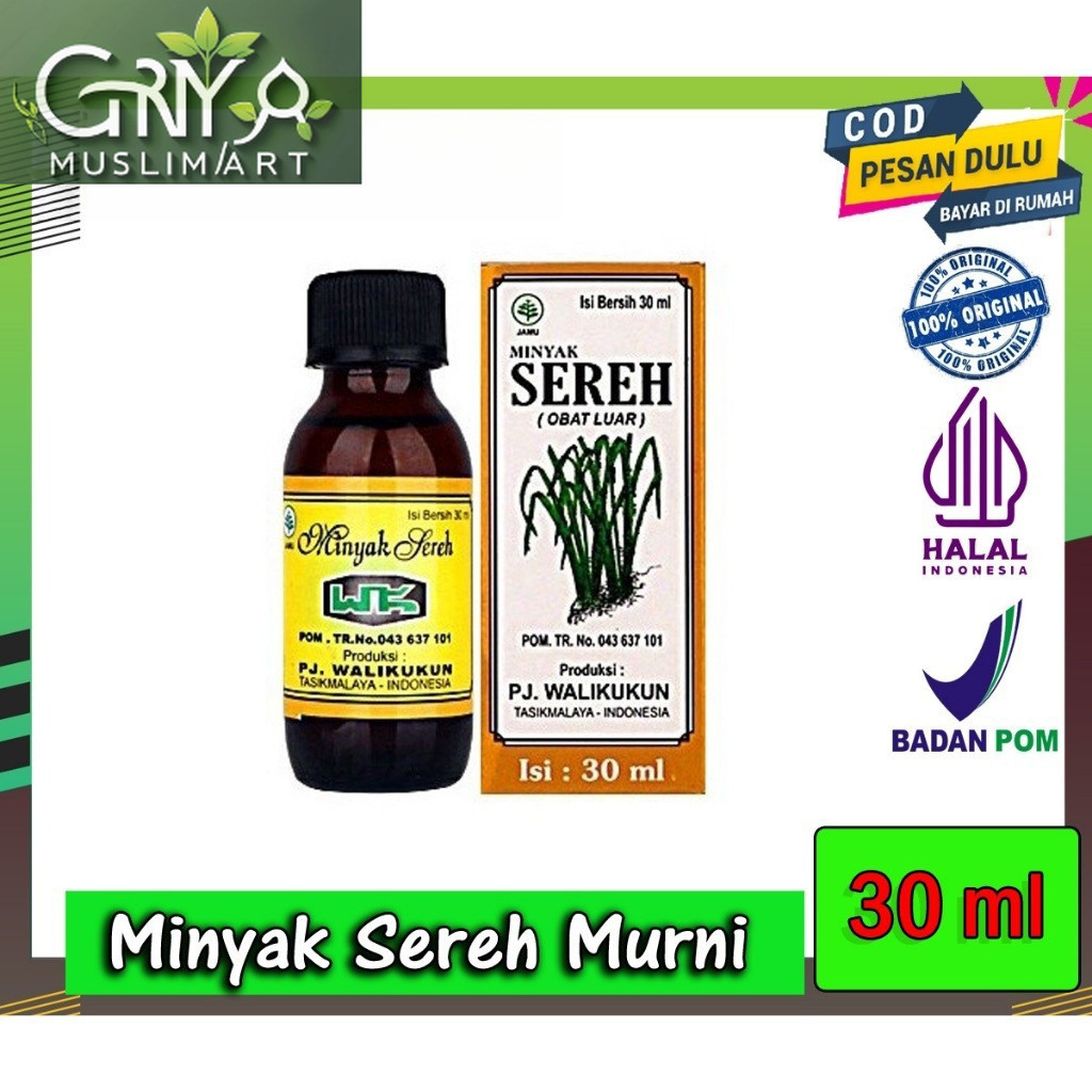 Minyak Sereh Walikukun Original 30 Ml | Minyak Sereh Herbal Walikukun | Minyak Sereh Walikukun