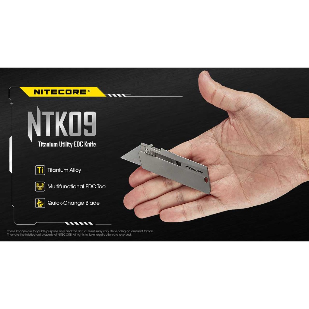 NITECORE Pisau Cutter Quick Change Blade Utility Knife Titanium Alloy - NTK09