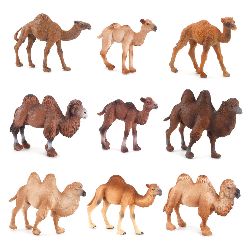Miniature Camel Bactrian Dromedary Animal Figurines Model Toy Action Figure Kids Birthday Gift Deser