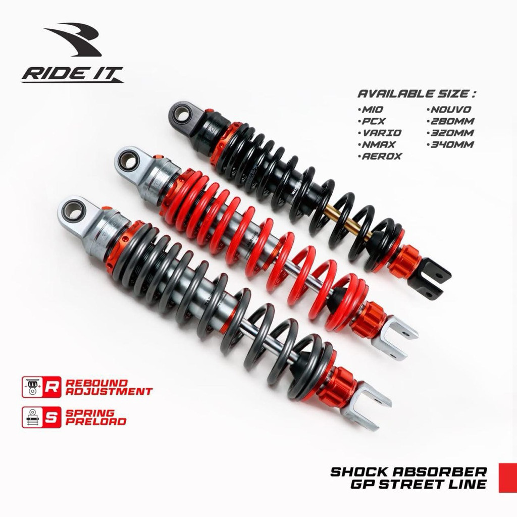 Shock RIDE IT RI-99 GP Street Line dan TUTTO Rebound Adjustment model KTC RAZOR PRO Matic Singel Sho
