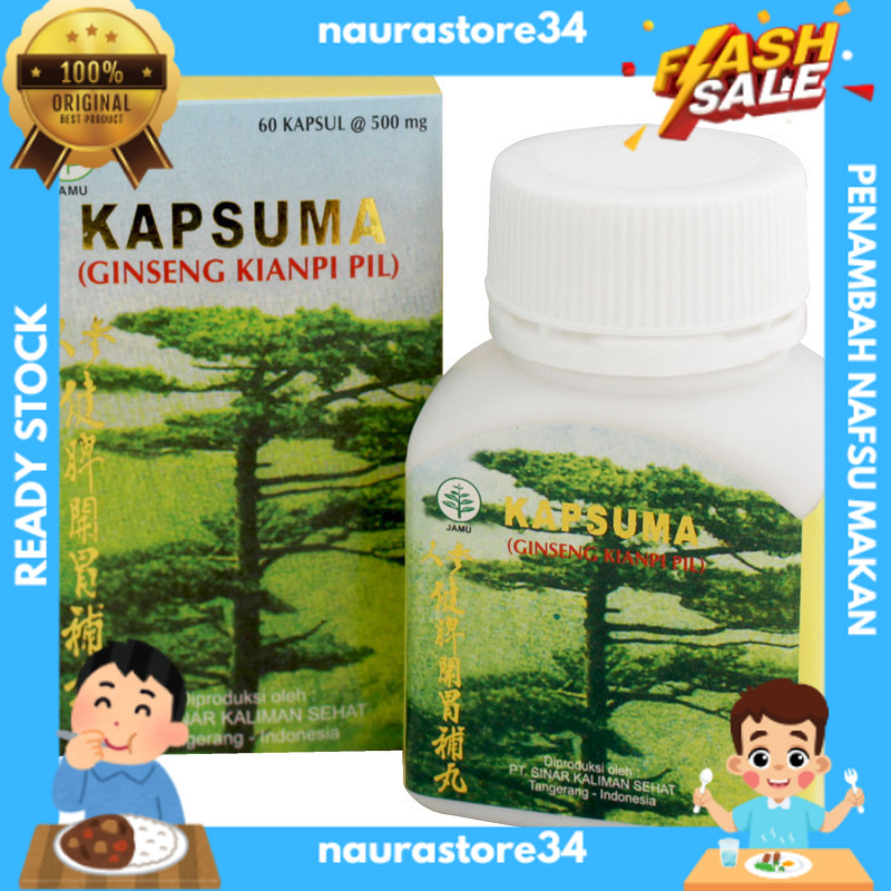 READY STOCK  ORIGINAL 100 % Kapsuma Kianpi Pil Penggemuk Badan Wisdom ASLI Original - Ginseng Kianpi