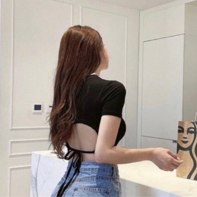 beachwear studio - backless tied crop top / crop top