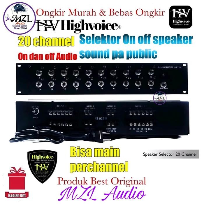 Audio Selector on Off 30 channel speaker sound pa public Ruangan Highvoice Selektor 30 ch Original -