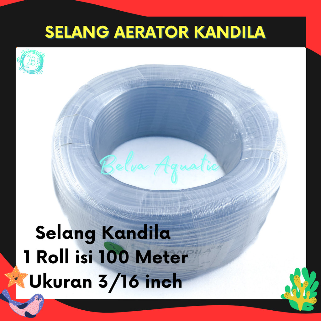 Selang Aerator Kandila 1 Roll 100 Meter Selang Aerasi Selang Aerator