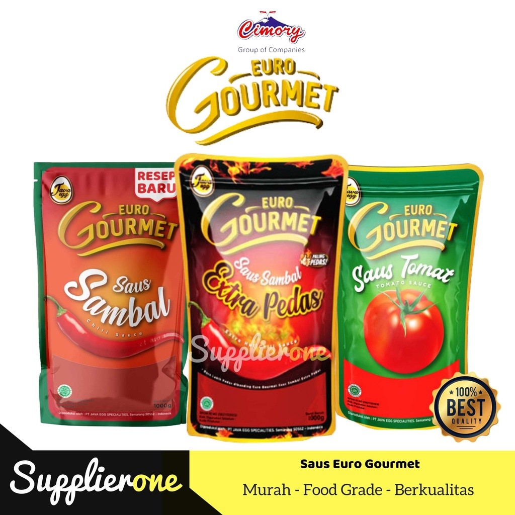Euro Gourmet Saus  / Saus Sambal Euro Gourmet / Saus Extra Pedas  Euro Gourmet / Saus Tomat  Euro Go