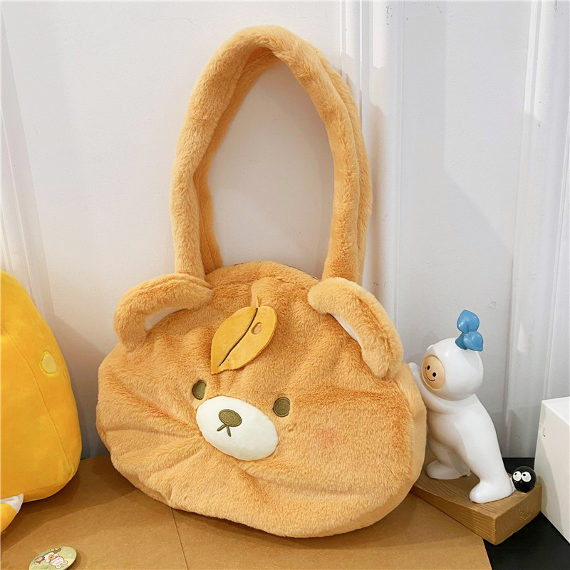 TasBagus COD Tas Bahu Beruang Mewah Wanita, Tas Boneka Kepala Beruang Lembut, Tas Tangan Wanita