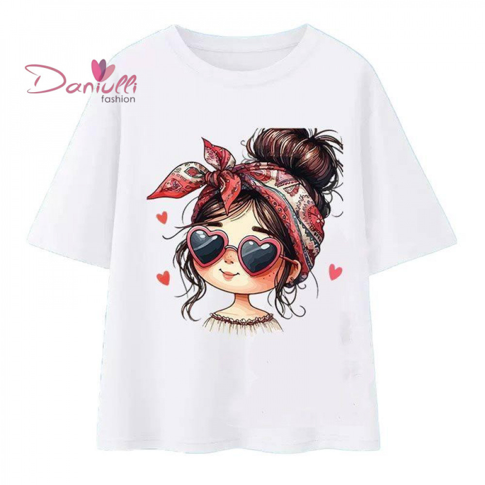 Kaos Atasan Wanita Unisex The Pretty Girl 3D Vect Love Sunglasses Eye Cute Girl Love Premium