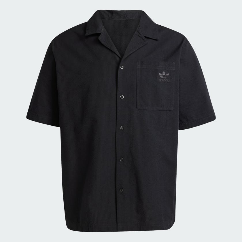 Kemeja Adidas Essentials Seersucker Short Sleeve Shirt JD2455