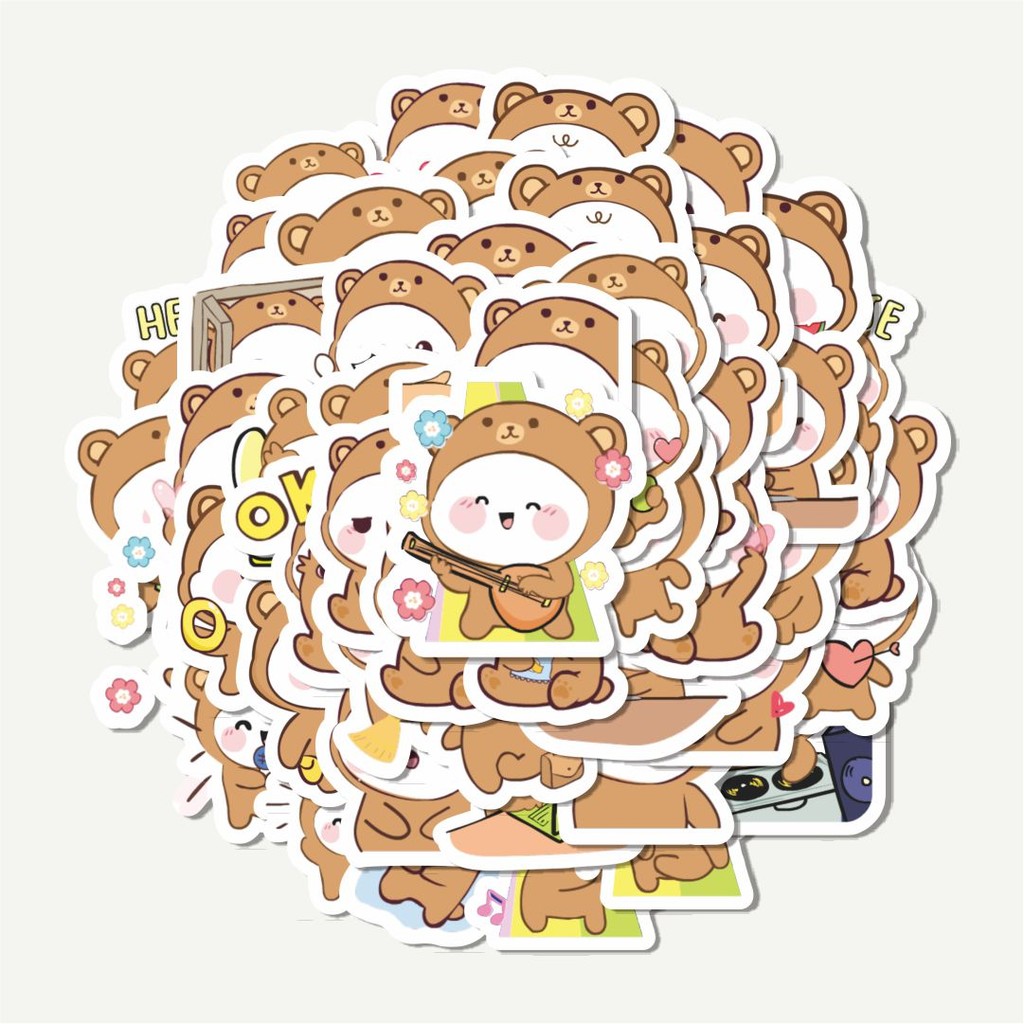 Sticker Pack Stiker Kawaii Bear Cute V1 | Sticker TUMBLR | Stiker LAPTOP KOPER HELM
