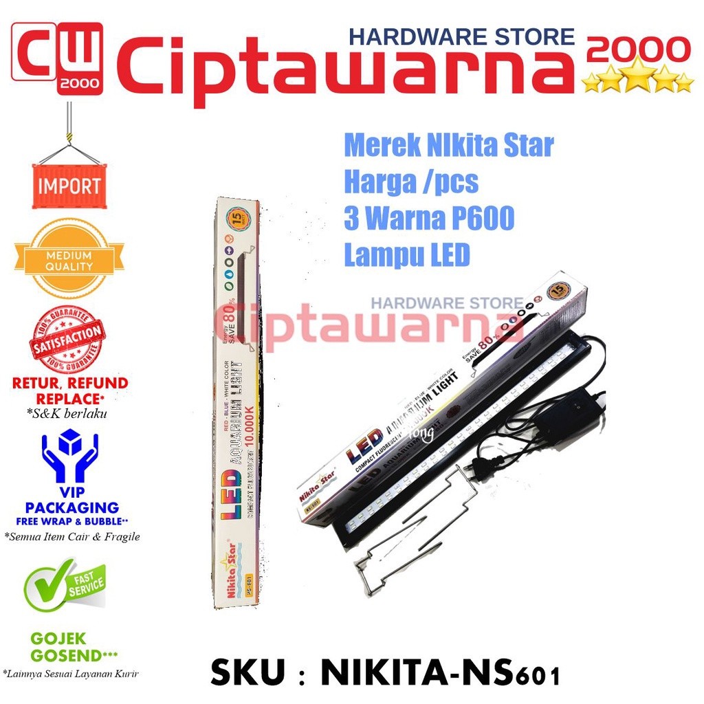 OBRAL CUCI GUDANG - Lampu Led Aquarium Aquascape Nikita 3 Warna Aksesoris Aquarium - CW2K