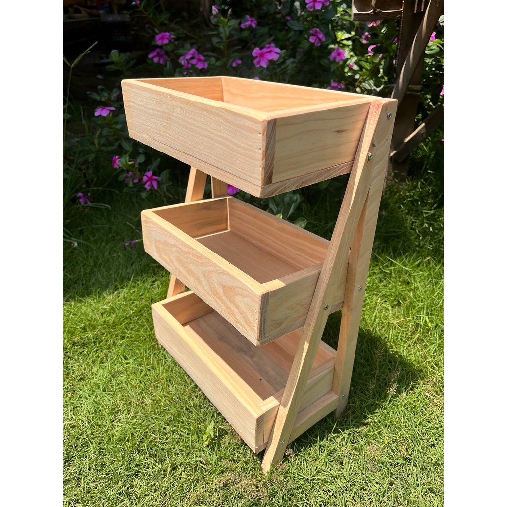 Rak Bawang Susun KAYU JATI Gratis Stiker Tempat Telur Bumbu Dapur Unik Aesthetic Kualitas Premium