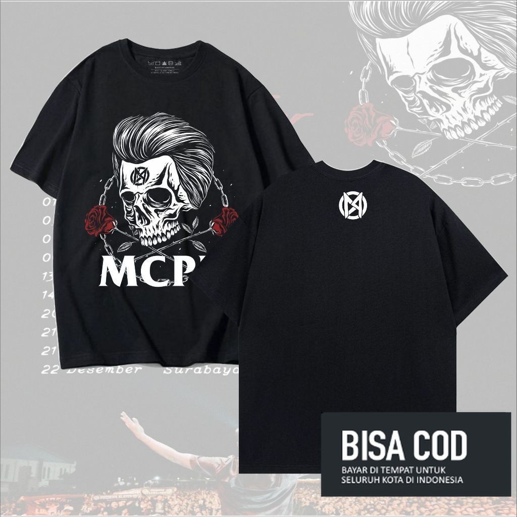 tshirt musik MCPR maladaptif Teror Crew  pendek pria band original distro - kaos pendek hitam MCPR d