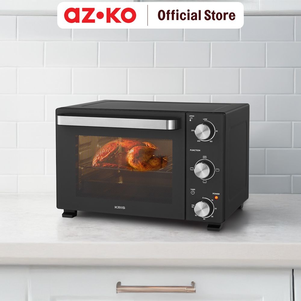 AZKO Kris 22 ltr Oven Toaster Duoglass - Hitam Pemanggang Makanan Panggangan Food Heater Perlengkapa