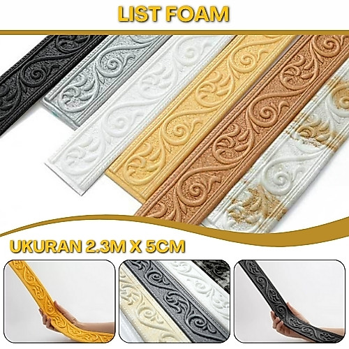 Wall Border List Foam Wallpaper Wallborder Foam 3D Stiker Dinding List Border Moulding Foam
