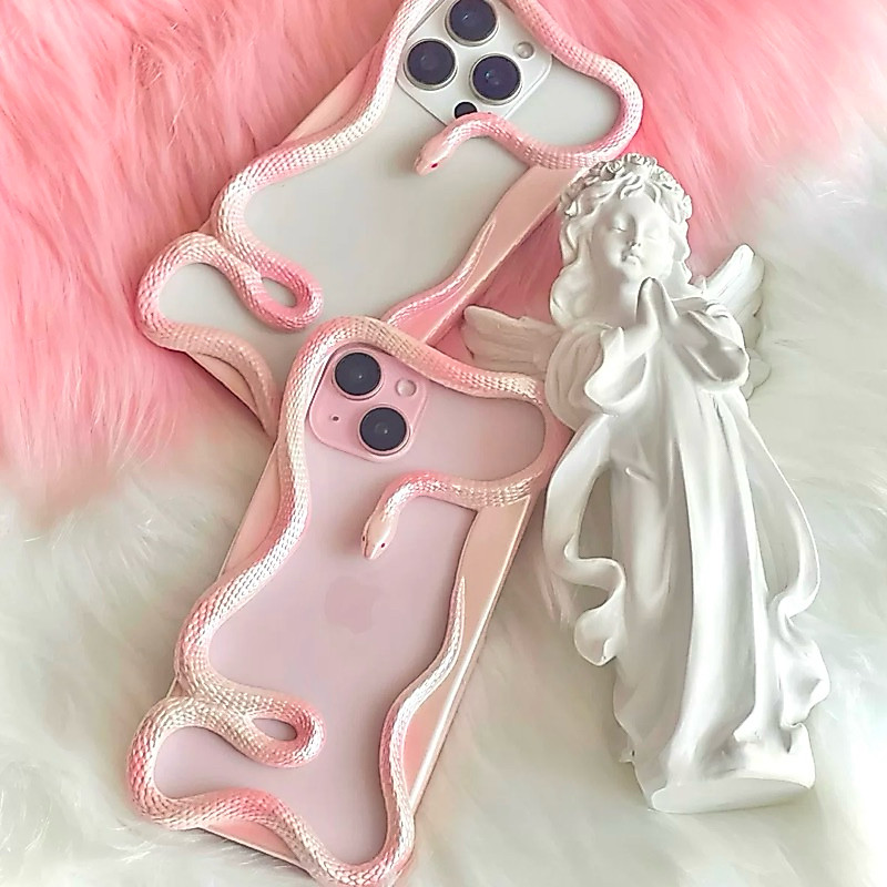 Case Ular Pink Y2K by Milky Moru | snake case pink iphone