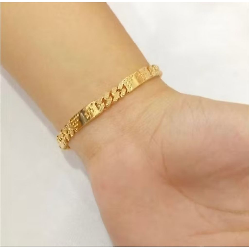 gelang tangan motif flat padi mirip mas asli