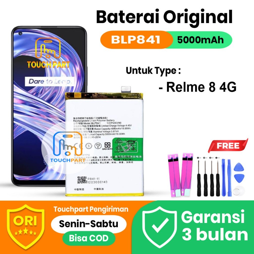 Baterai Batre Relme 8 4G / BLP841 Original COD