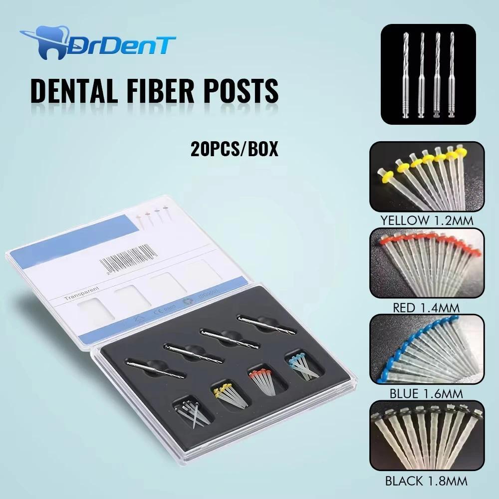 NIGF 100pcs/box Dental Fiber Posts Straight Screw Quartz Glass Fiber Resin Post Root Canal Pile Rest
