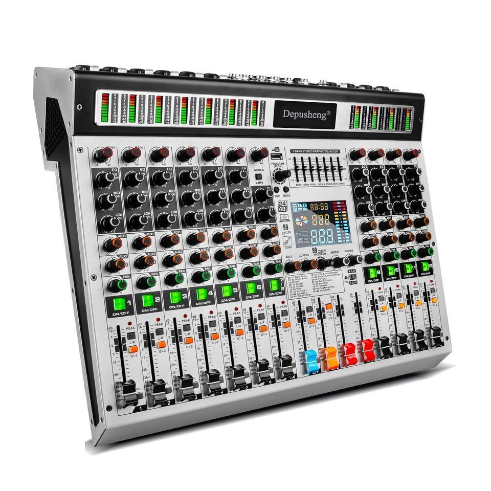 12Channel Mixer Depusheng Professional audio mixing 99 DSP digital effects audio console mixer DJ Au
