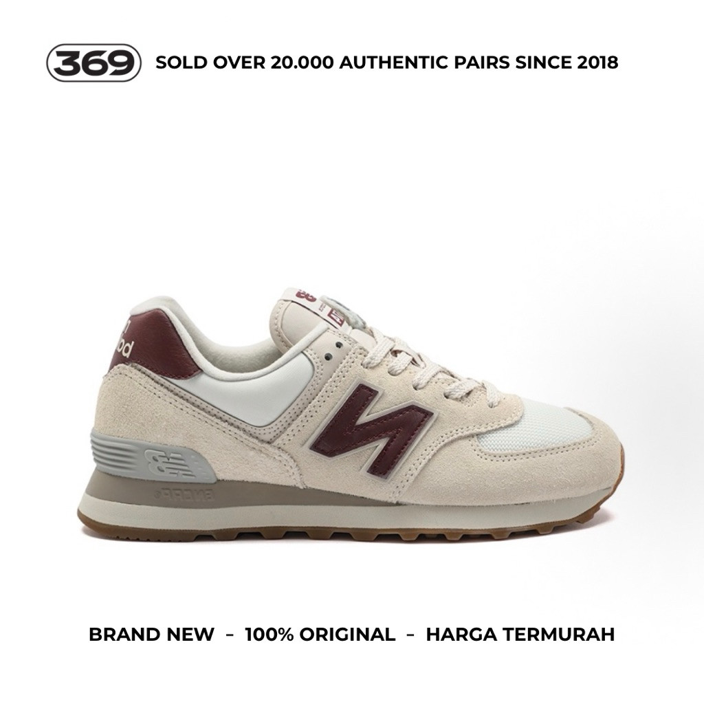 369 SNEAKERS | New Balance 574 v2 Women Moonbeam Burgundy