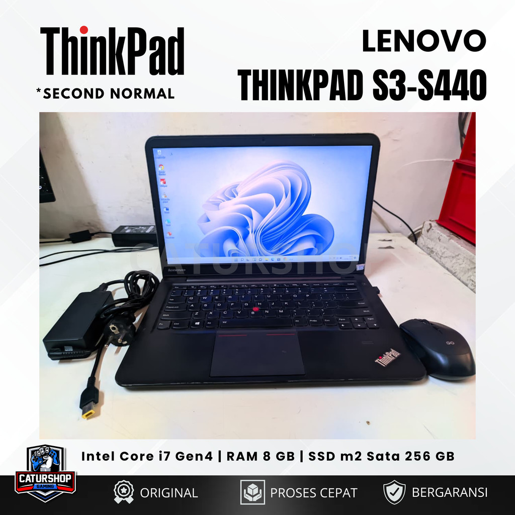 LAPTOP LENOVO THINKPAD S3-S440 Intel Core i7 Gen 4 Bekas | LAPTOP LENOVO THINKPAD S3-S440 ( i7-4500u