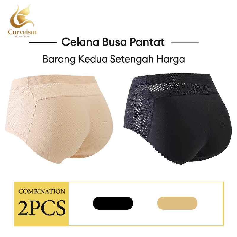 2PCS Celana Dalam Busa Seamless Pantat Palsu Segitiga CD Busa Bokong  Booty Sponge Pants Untuk Panta