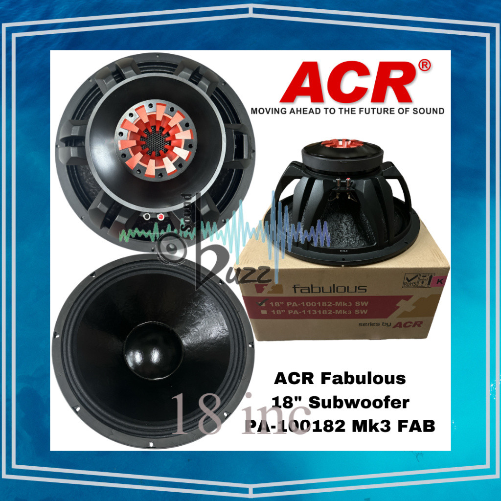 Speaker  inch Fabulous Series by ACR " PA 1002 Mk3 FAB Subwoofer ACR Fabulous  inch
