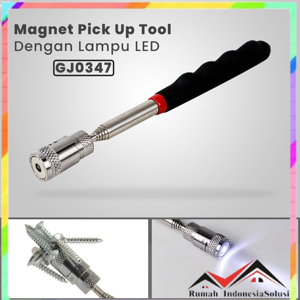 

- Tongkat Magnet Pick Up Tools Telescopic dengan Lampu LED - GJ0347 -