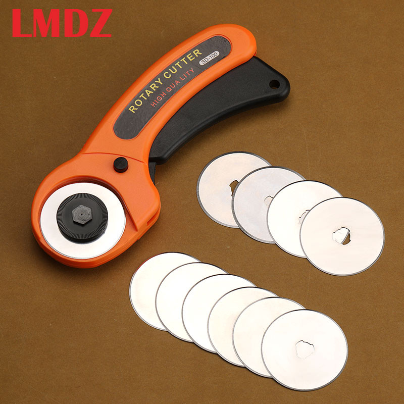 

LMDZ 1Pcs Rotary Fabric Cutter with Safety Lock and Extra 10 Pack 45mm Blades Rotary Cutter Tool for Quilting Sewing Arts Crafts