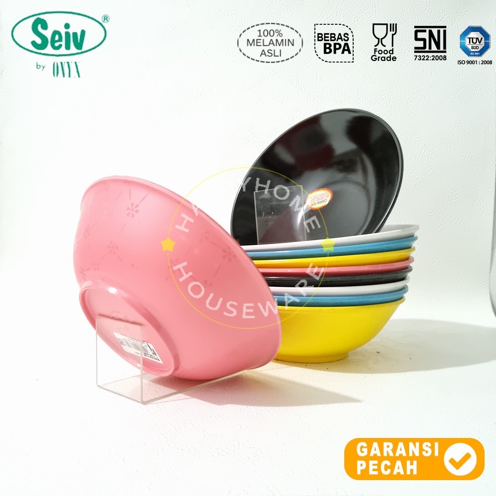 SEIV Mangkok Makan 7" Melamin Fiori Pink Mangkok Sop Seiv by Onyx 18cm