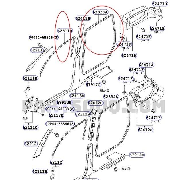 karet body mobil avanza xenia old 2004 2005 2006 2007 2008 2009 2010 2011 ori - depan kanan