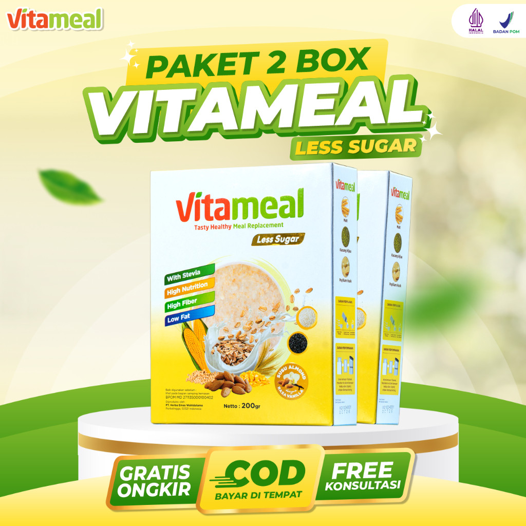 

Vitameal Les Sugar - Sereal paket 2 box 200 gram