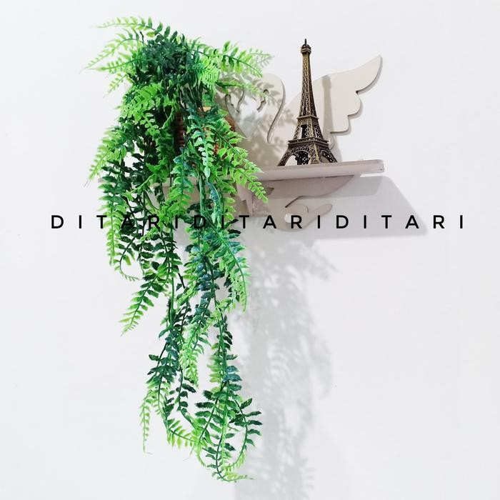 DAUN JUNTAI DAUN RAMBAT BUNGA PLASTIK ARTIFICIAL BUNGA HIAS - DAUN PLUS POT