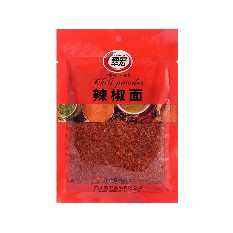 

Cuihong Chili Powder - Cabe Kering Bubuk Kasar - Bumbu Cabe Kering Sichuan - Chili Dipping Powder 100g