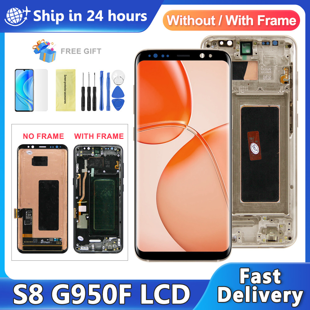 Super AMOLED For Samsung Galaxy S8 G950F G950 SM-G950FD Lcd splay Touch Screen gitizer Assembly S8 S