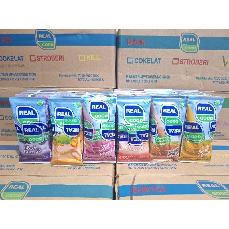 Realgood Susu Bantal 50ml | 1 Dus Isi 60 Pcs Bisa Mix Rasa
