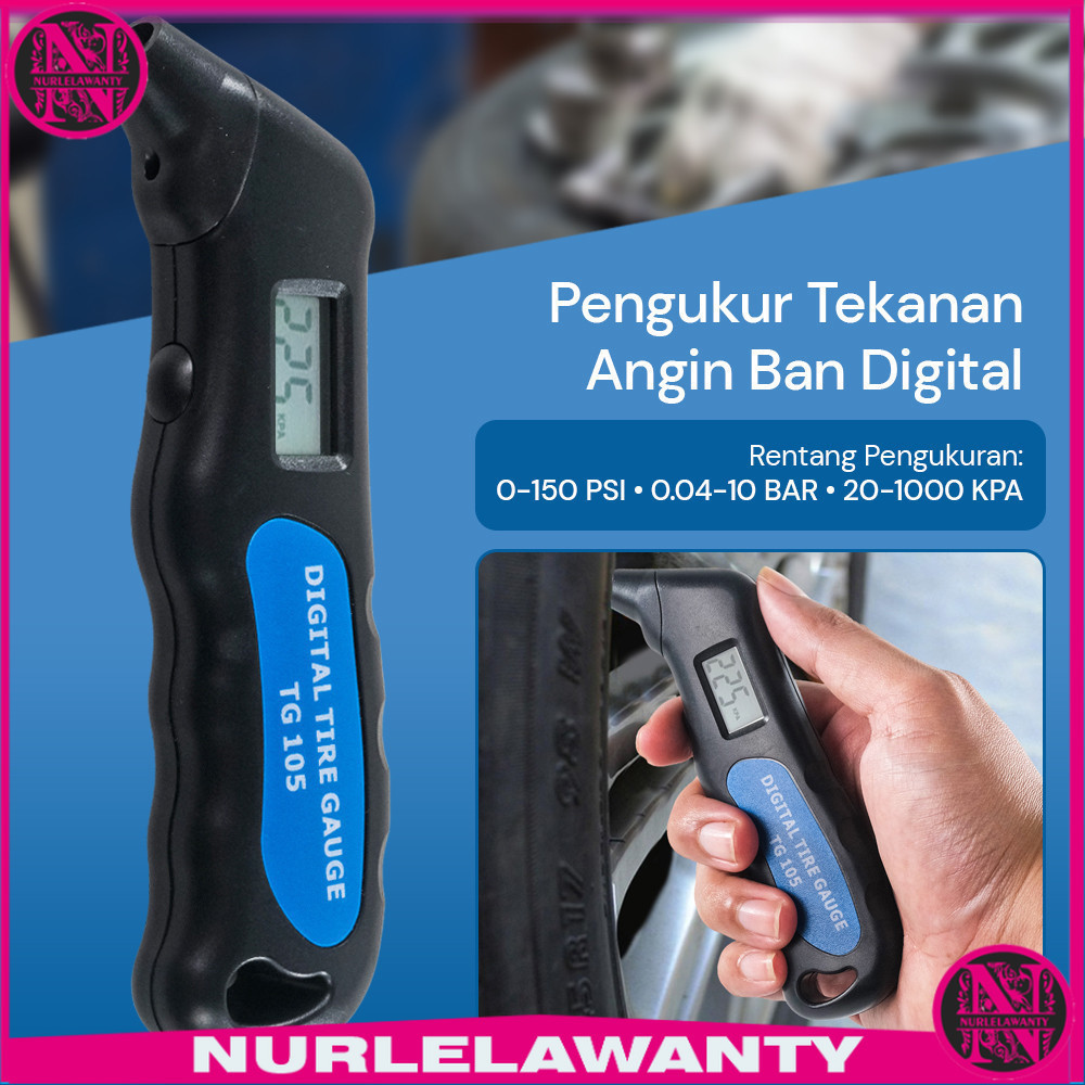 

- TEHAOGJ Pengukur Tekanan Angin Ban Mobil Digital Tire Pressure Gauge - TG105 -