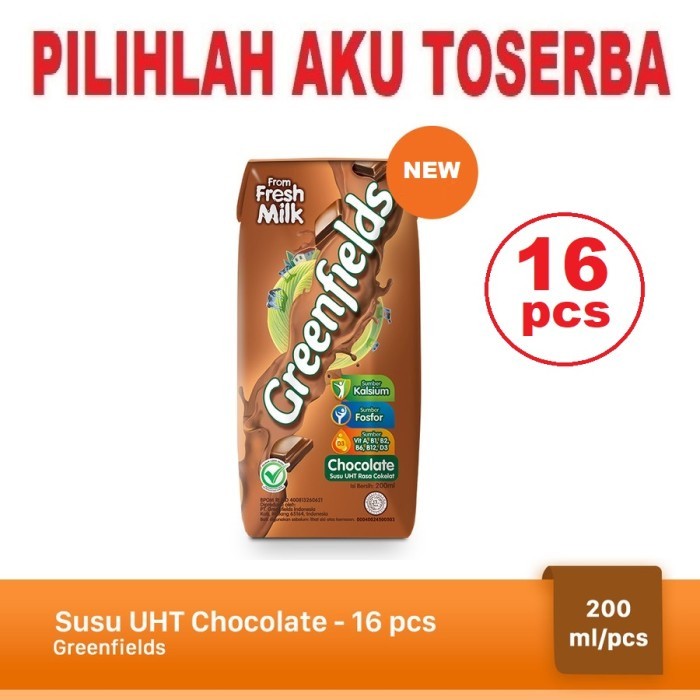 

Susu Greenfields CHOCOLATE 200 ml - ( HARGA 16 pcs )