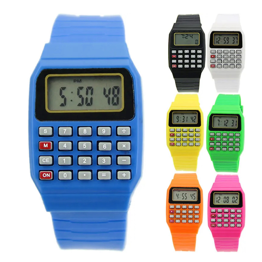 

New Electronic Calculator Silicone Date Keyboard Watch Multifunctional Practical Calculator Watch
