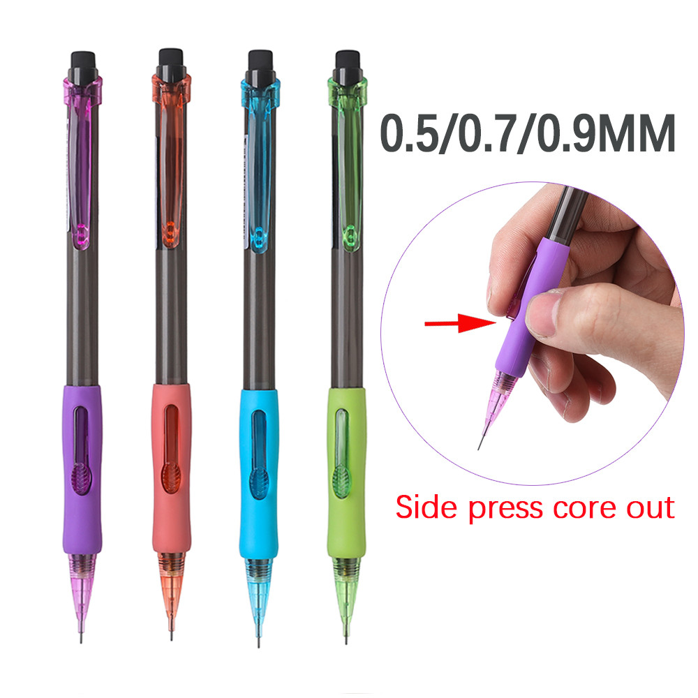 

4Pcs/set 0.5/0.7/0.9Mm Mixed Color Mechanical Pencil with Eraser Smooth Writing Office School Stationery Supplies