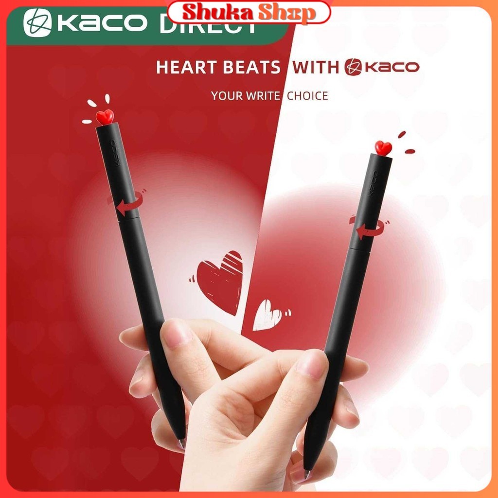 

Kaco Pena Pulpen Gel Dual Ballpoint Black Ink Heart Deco 0.5mm 1 PCS - K1055