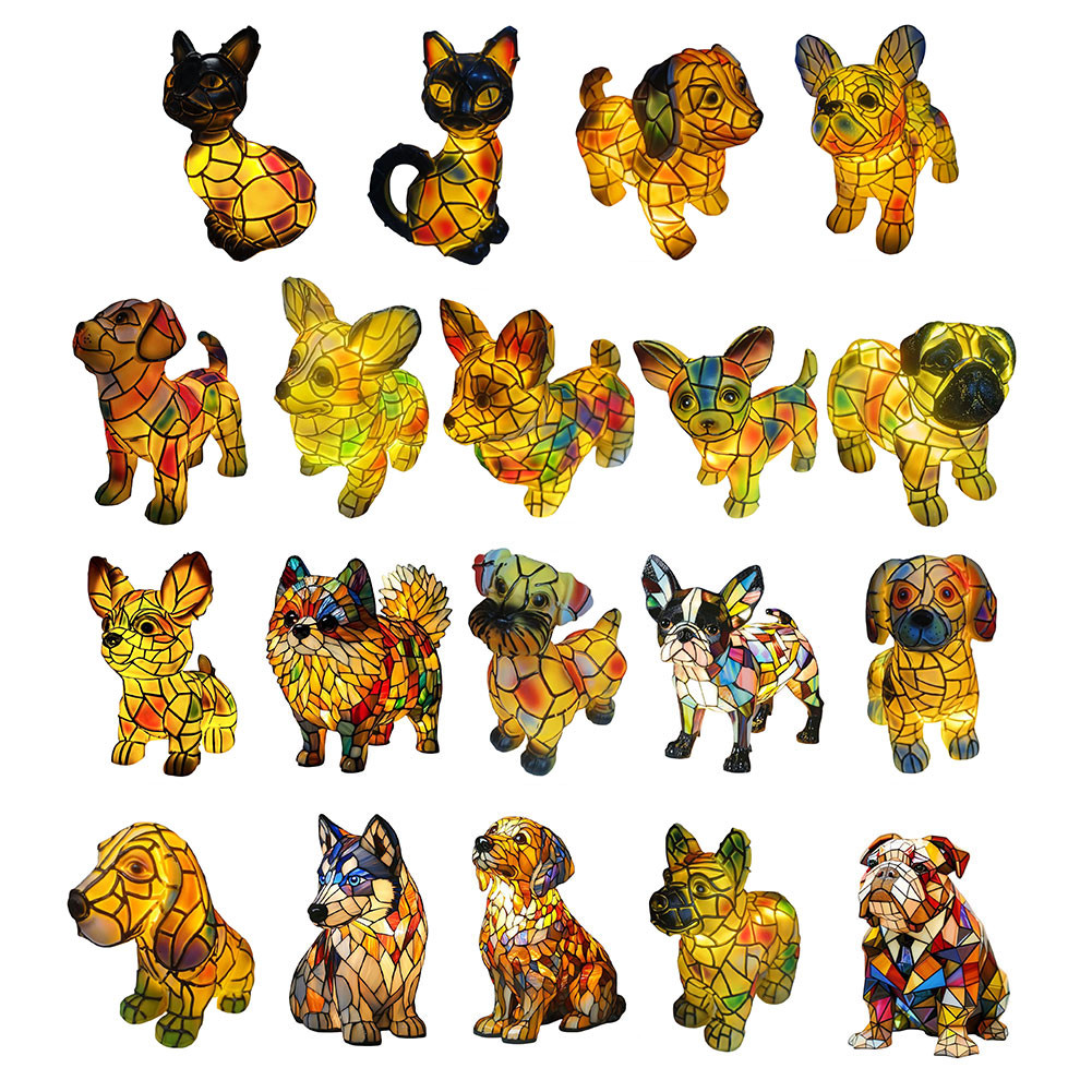 Animal Resin Table Lamp LED Night Light Cute Bedside Lamp for Living Room & Bedroom