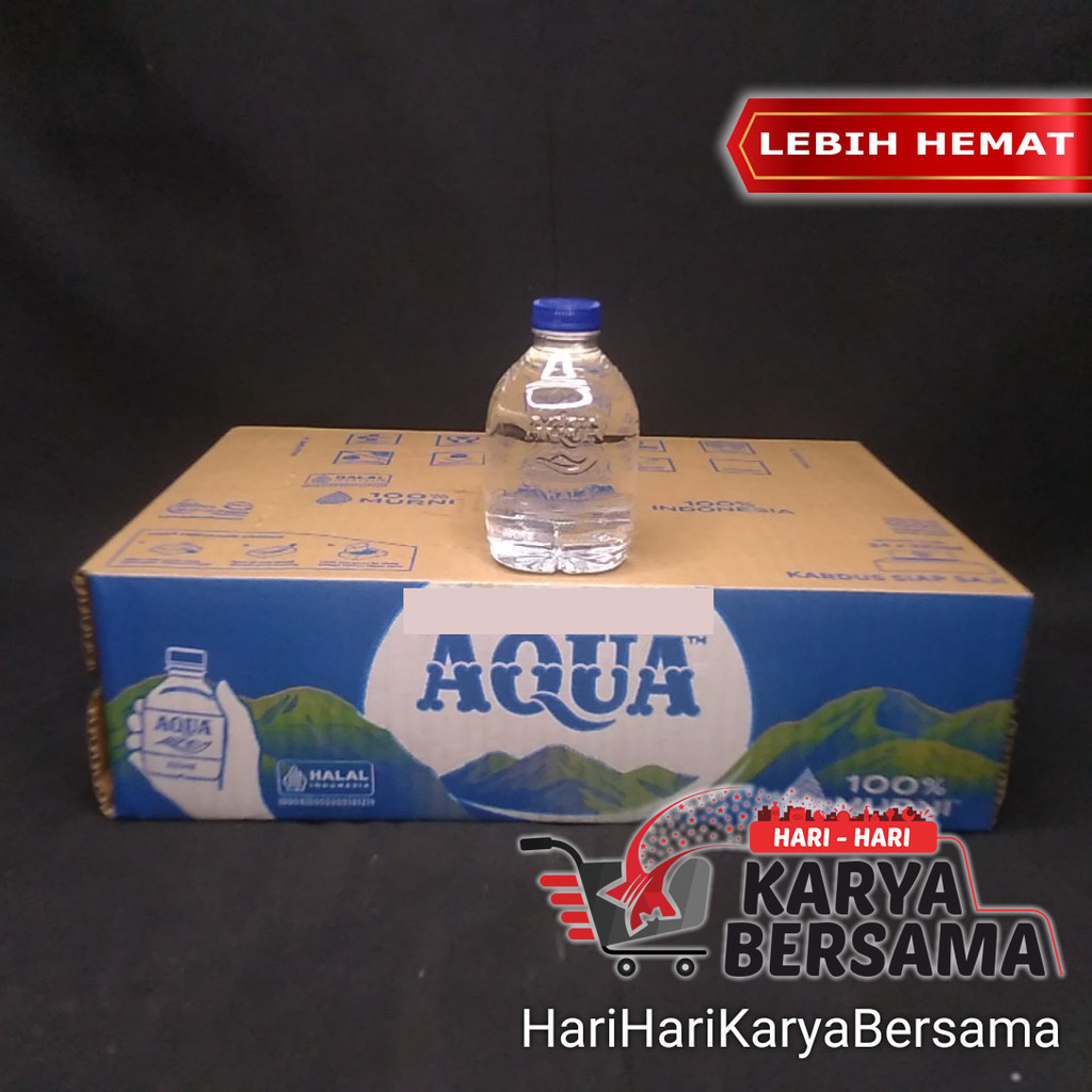 

MINUMAN AIR MINERAL AQUA BOTOL PER KARTON ISI 24'S X 220ML