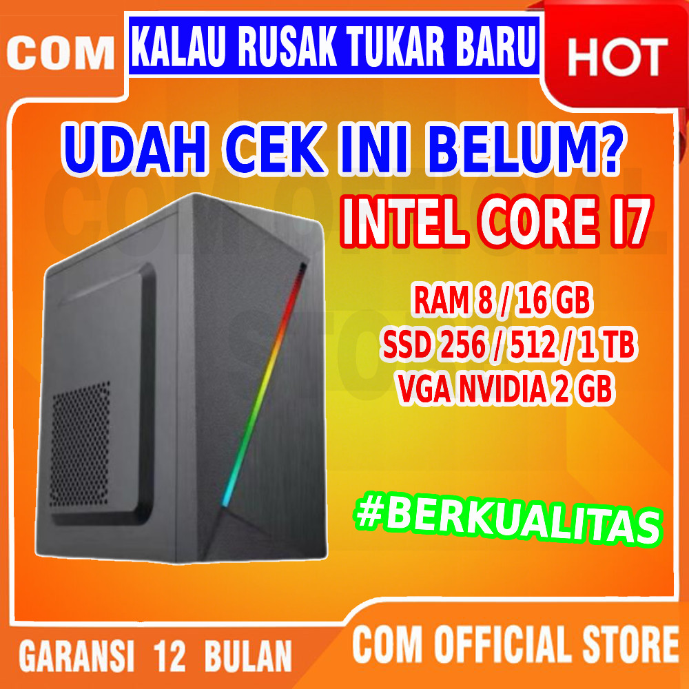 CPU KOMPUTER COMPUTER PC RAKITAN INTEL CORE I7 RAM 8GB SSD GARANSI 2 TAHUN 100% Original