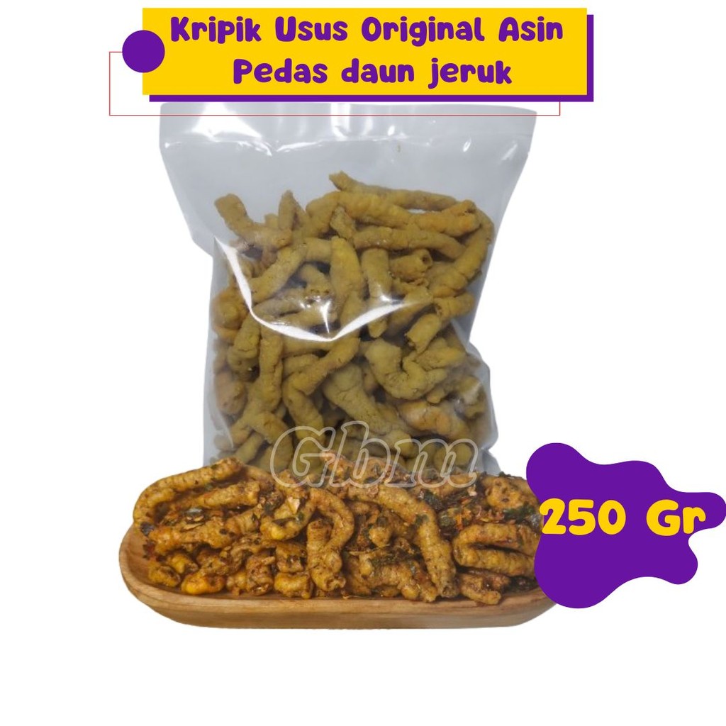 

Usus Krispy Kripik Usus Original Asin Pedas daun jeruk 250gr