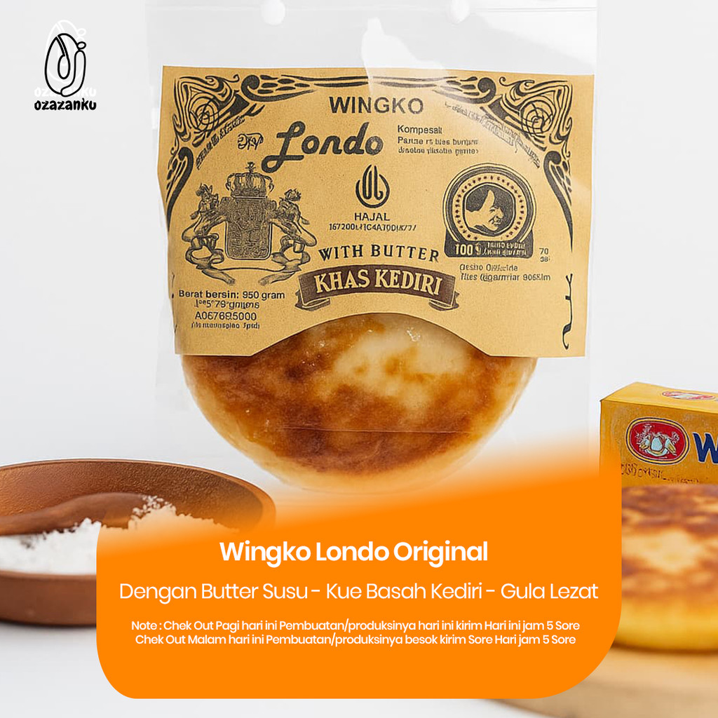 

Wingko Tjap Londo rasa Original Kue Basah Tradisional dengan Butter Susu - khas Kediri