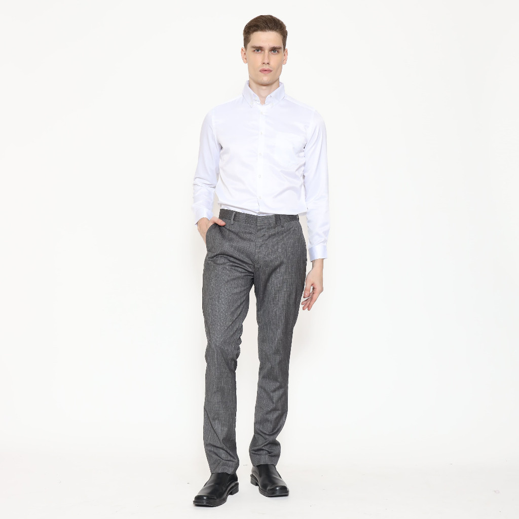 Schoeller Setelan Jas & Celana Pria Bristol Series – Regular Fit Jas & Slim Fit Celana – Abu Tua Abu