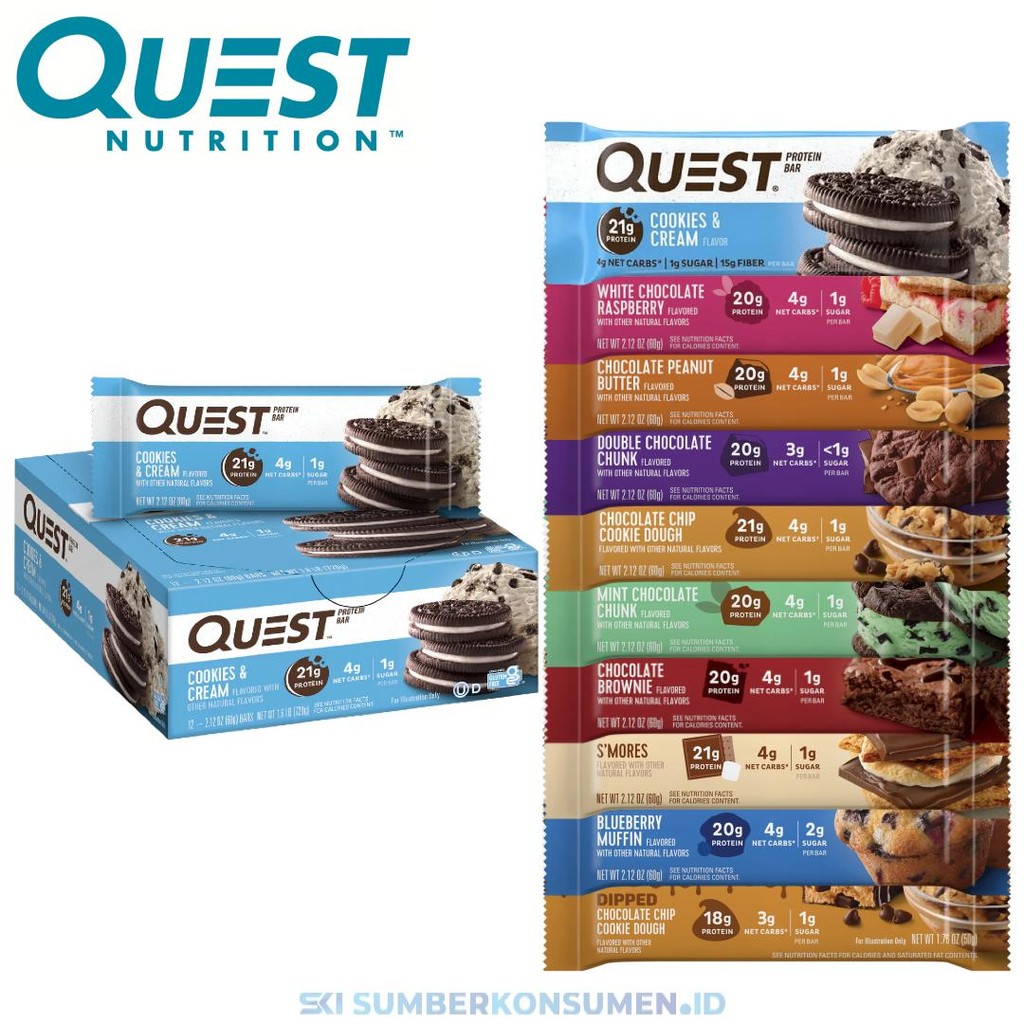 

Quest Protein Bar Box Of 12pc / Healthy Snack Nutrition Hero Bars Overload