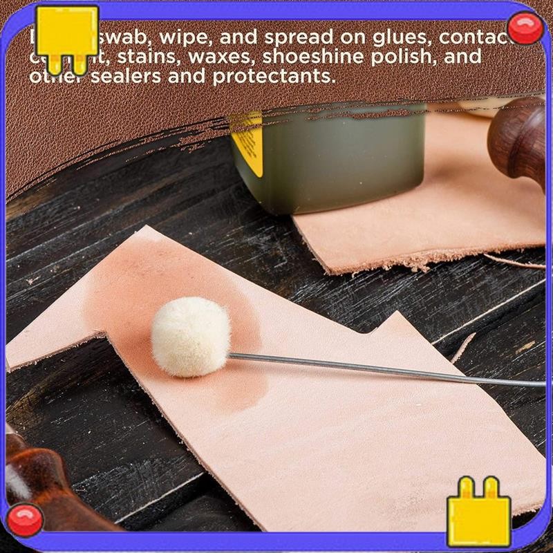 

L56A-Wool Daubers Ball Brush,Applicator Tool For Leather Dye, Staining, Crafting, DIY Crafts Projects, Contact Cement 100Pcs